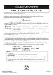 Mazda KPF1 V3 460 Installation And User Instructions Manual
