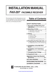Furuno FAX-207 Installation Manual