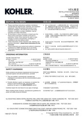 Kohler K-29918T-NSHC Installation Instructions Manual