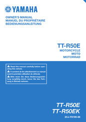 Yamaha TT-R50E 2018 Owner's Manual