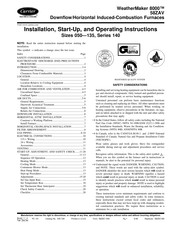 Carrier WEATHERMAKER 8000 58ZAV Installation, Start-Up, And Operating Instructions Manual