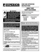 Superior SLDVT-40 Series Care And Operation Instructions Manual