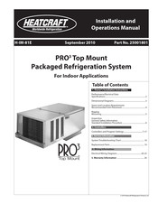 Heatcraft Refrigeration Products PRO3 Top Mount H-IM-81E Installation And Operation Manual