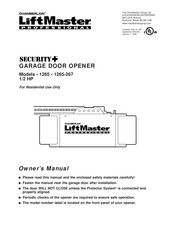 Chamberlain LiftMASTER SECURITY 1265LM Owner's Manual