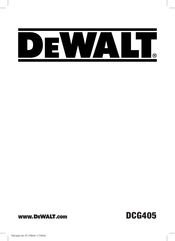 DeWalt DCG405FN-XJ Original Instructions Manual