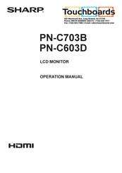 Sharp PN-C603DPKG1 Operation Manual