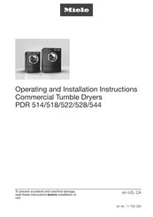 Miele PDR 522 Operating And Installation Instructions