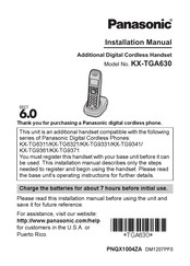Panasonic KXTGA630 - DIGITAL CORDLESS HANDSET INSTALL Installation Manual