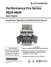 Frymaster MJ240 Installation, Operation And Maintenance Manual