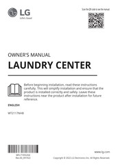LG WT2117NHB Owner's Manual