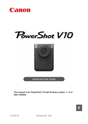 Canon PowerShot V10 Advanced User's Manual