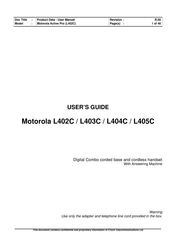 Motorola L402C - DECT 6.0 Corded/Cordless Phone User Manual