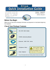 D-Link DSL-360T Quick Installation Manual