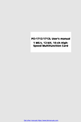 Konica Minolta PCI-1712 Quick Start Manual