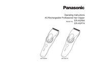 Panasonic ER HGP74 Operating Instructions Manual