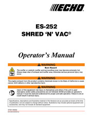 Echo SHRED 'N' VAC ES-252 Operator's Manual