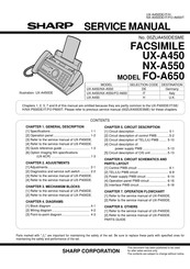 Sharp FACSIMILE NX-A550 Service Manual