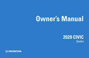 Honda CIVIC Sedan 2020 Owner's Manual