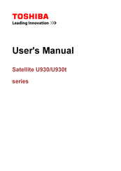 Toshiba Satellite U930 Series User Manual