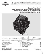 Briggs & Stratton 28B700 Series Operator Owner's Manual
