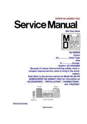 Technics SJ-HD505 Service Manual