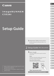 Canon imageRUNNER C3326i Setup Manual