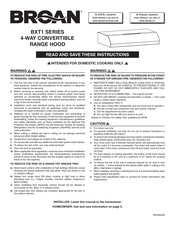 Broan BXT130SSC Instructions Manual