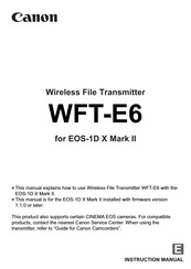 Canon WFT-E6 Instruction Manual