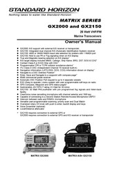 Standard Horizon Matrix GX2000 Owner's Manual