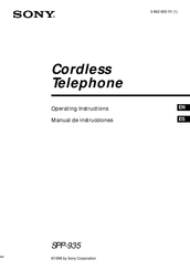 Sony SPP-935 - 900 Mhz Cordless Phone Operating Instructions Manual