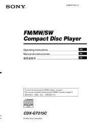 Sony CDX-GT215C Operating Instructions Manual