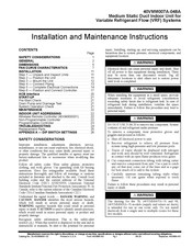 Carrier 40VMM007A 3 Series Installation And Maintenance Instructions Manual