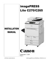 Canon imagePRESS Lite C270 Installation Manual
