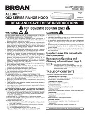 Broan Allure III QS330BLN Manual
