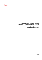 Canon Pixma TR7820 Online Manual