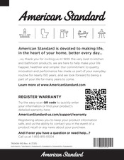 American Standard Cadet 5267A60CL Owner's Manual