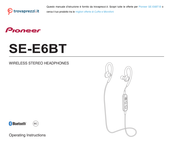 Pioneer SE-E6BT Operating Instructions Manual