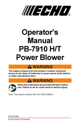 Echo PB-7910T Operator's Manual