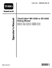 Toro TimeCutter SS 5425 Operator's Manual
