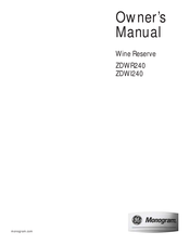 Ge Monogram ZDWR240HBS Owner's Manual