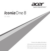 Acer IconiaOne 8 B1-850 Product And Safety Information