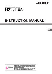 JUKI HZL-UX8 Instruction Manual