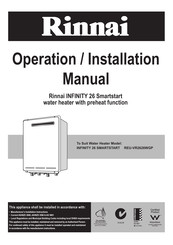 Rinnai REU-VR2626WGP Operation & Installation Manual