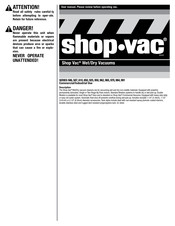 Shop-Vac SERIES 850 User Manual