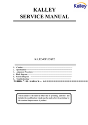 Kalley K-LED40FHDST2 Service Manual