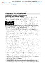 Whirlpool ACM 556/NE Important Safety Instructions Manual