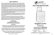Guardian AP201 Use & Care Instructions Manual