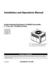 Trane 4YCZ5036F1070B Installation And Operation Manual