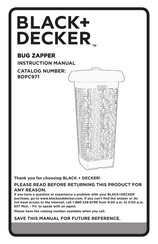 Black & Decker BUG ZAPPER BDPC971 Instruction Manual