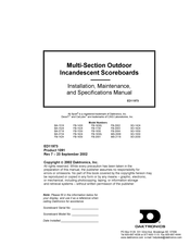 Daktronics FB-1430 Installation, Maintenance, And Specifications Manual